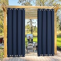 Vista 46 de NICETOWN 2 Paneles de Cortinas para Exteriores Extra Anchas Impermeables y a Prueba de Viento, Bordes Superior e Inferior con Ojales Antióxido