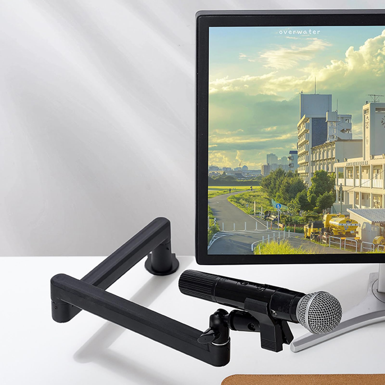 Bras réglable pour microphone - Support de bureau - Adaptateur de fixation pour podcast - Suspension réglable
