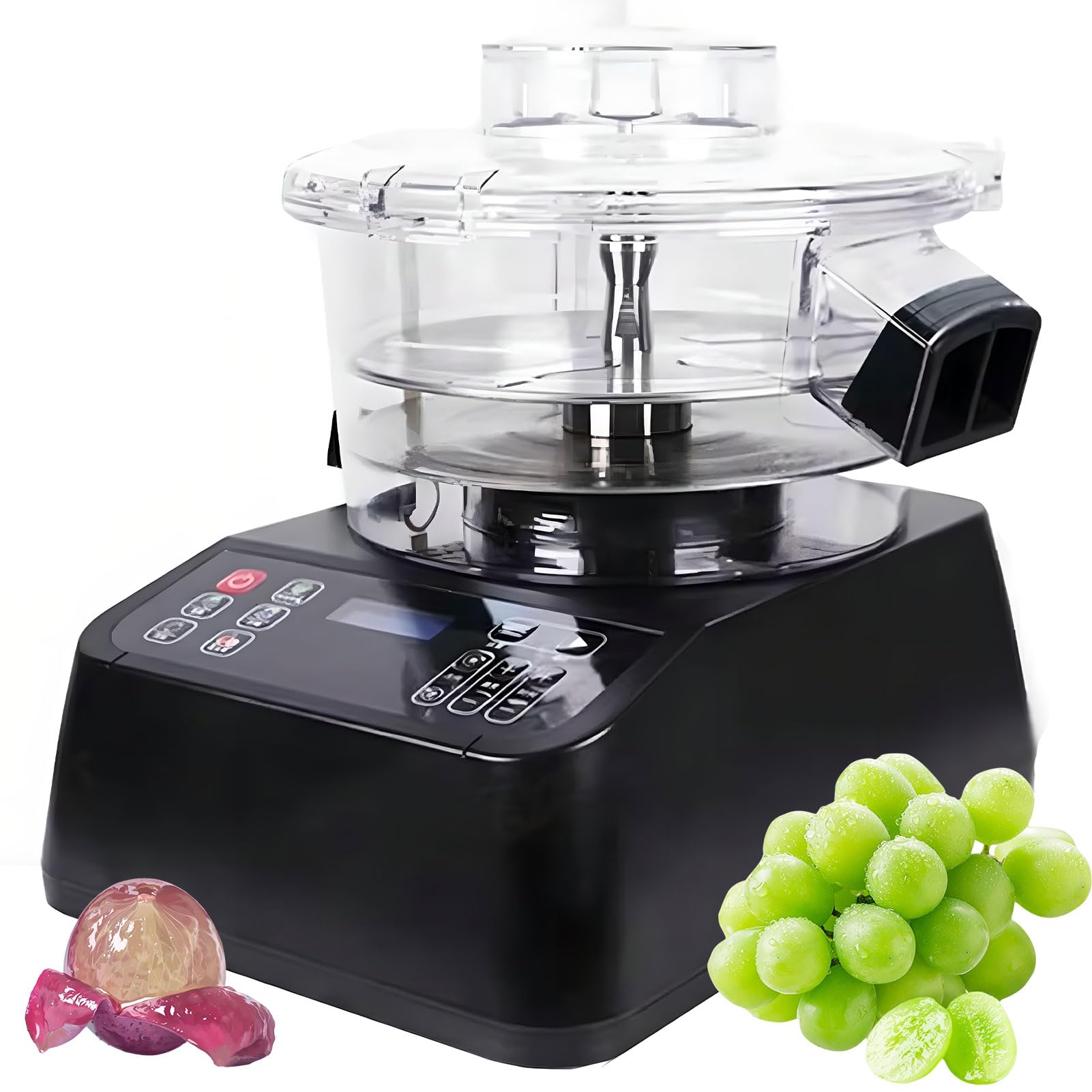 Éplucheur de raisin électrique, éplucheur automatique rotatif avec 6 vitesses réglables (1100-1800 tr/min), fonction avant/arrière pour cave, restaurant, ménage
