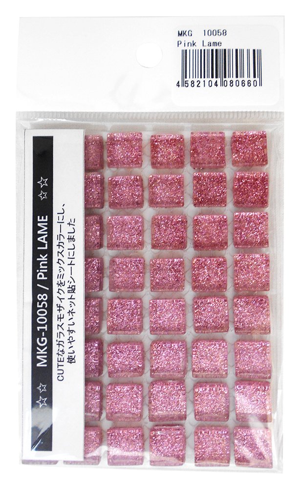 Amazon | miki ガラスモザイクタイル 10mm角(4mm厚) Pink LAME MKG