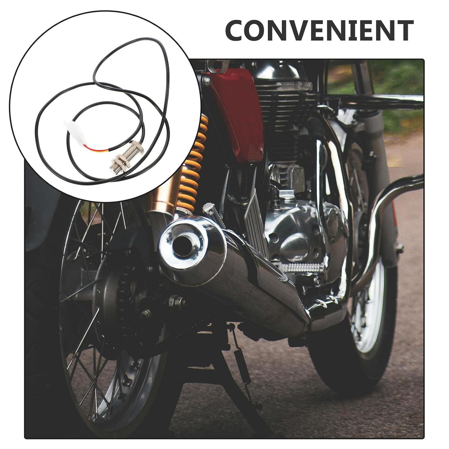 Motorcycle Digital Speedometer Sensor Cable with Magnetic Effect Throttle Potentiometer for ATV Tachometer Replacement Part Compatible with Motorcycle Gauges Cluster
