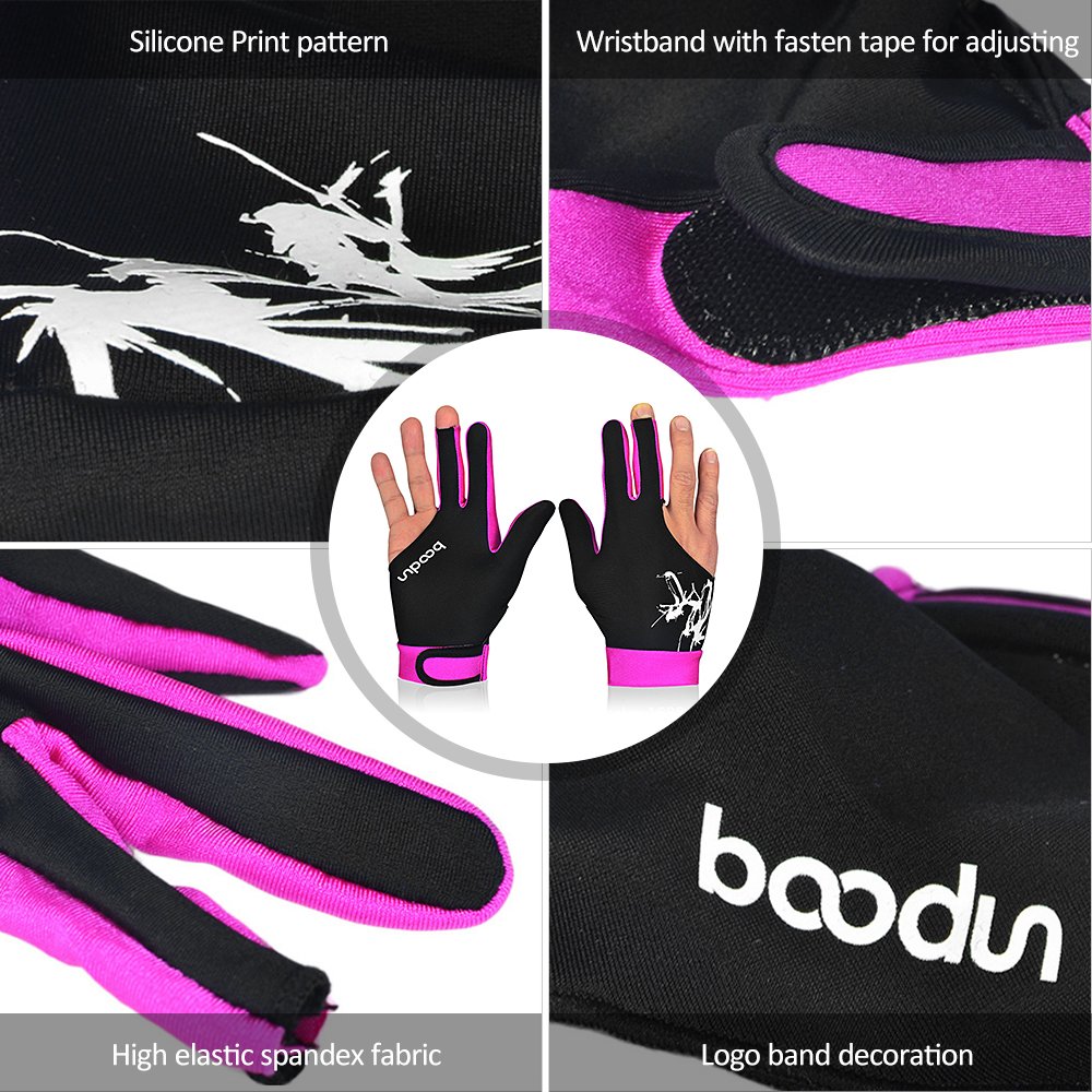 Guantes De Billar 3 Dedos - Pack De 2, Poliéster Y Elastano, Para Mano Izquierda, Antideslizantes, Elásticos