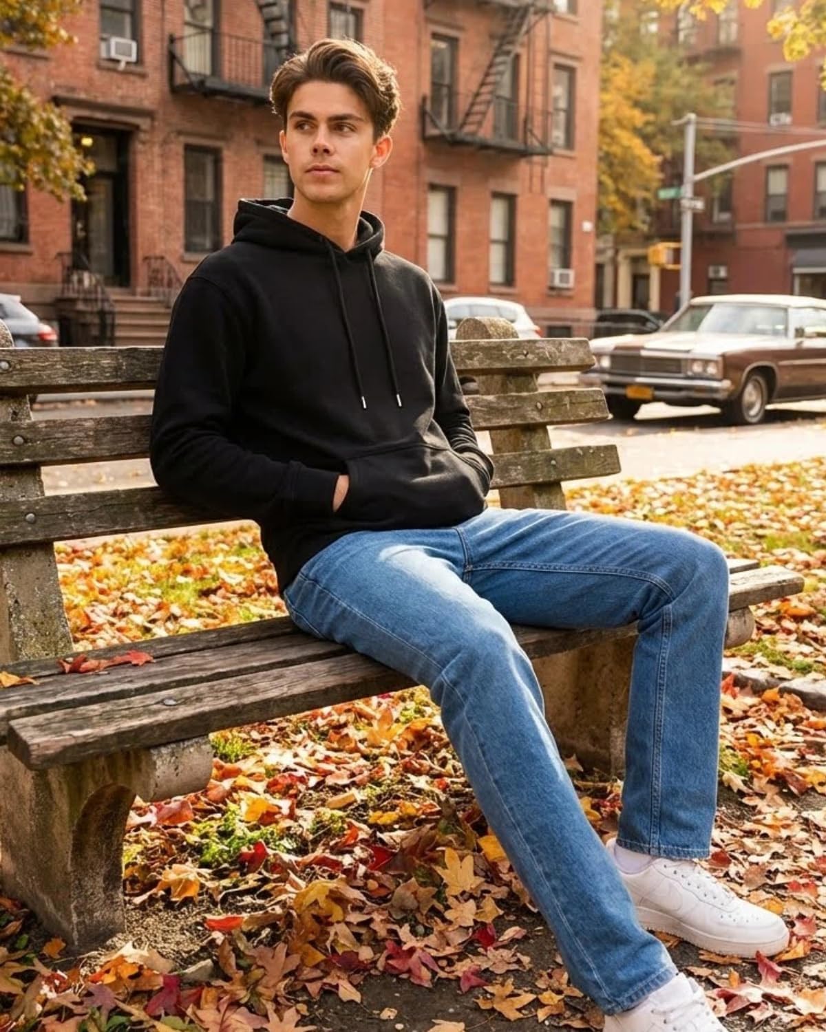 Zylioo Mens Tall Hoodie Pullover Long Sleeve Crewneck Sweatshirt with Pocket Soft Lounge Tall Hoodies Long Hoodie Men - Image 7