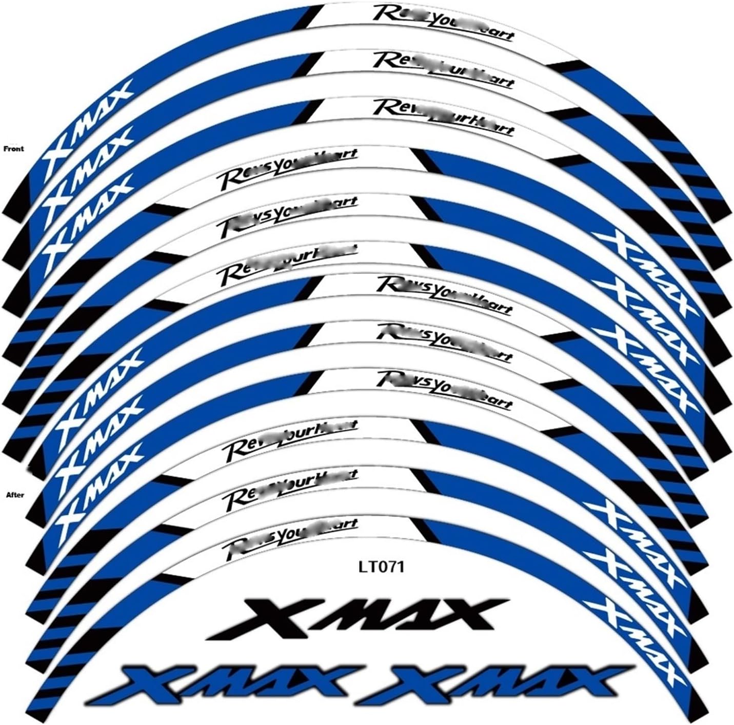 for for Xmax300 for Xmax250 for Xmax150 for X&max 150 250 300 Wheel Stickers Motorcycle Sticker Wheel Rim Decal(4)