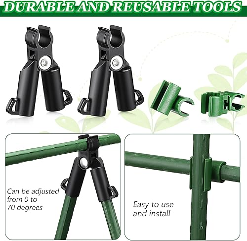 Miniatura 4 de Clip de conector de enrejado ajustable para plantas, estacas de plástico para jardín, conector de plástico tipo A, clip de hebilla para juntas de