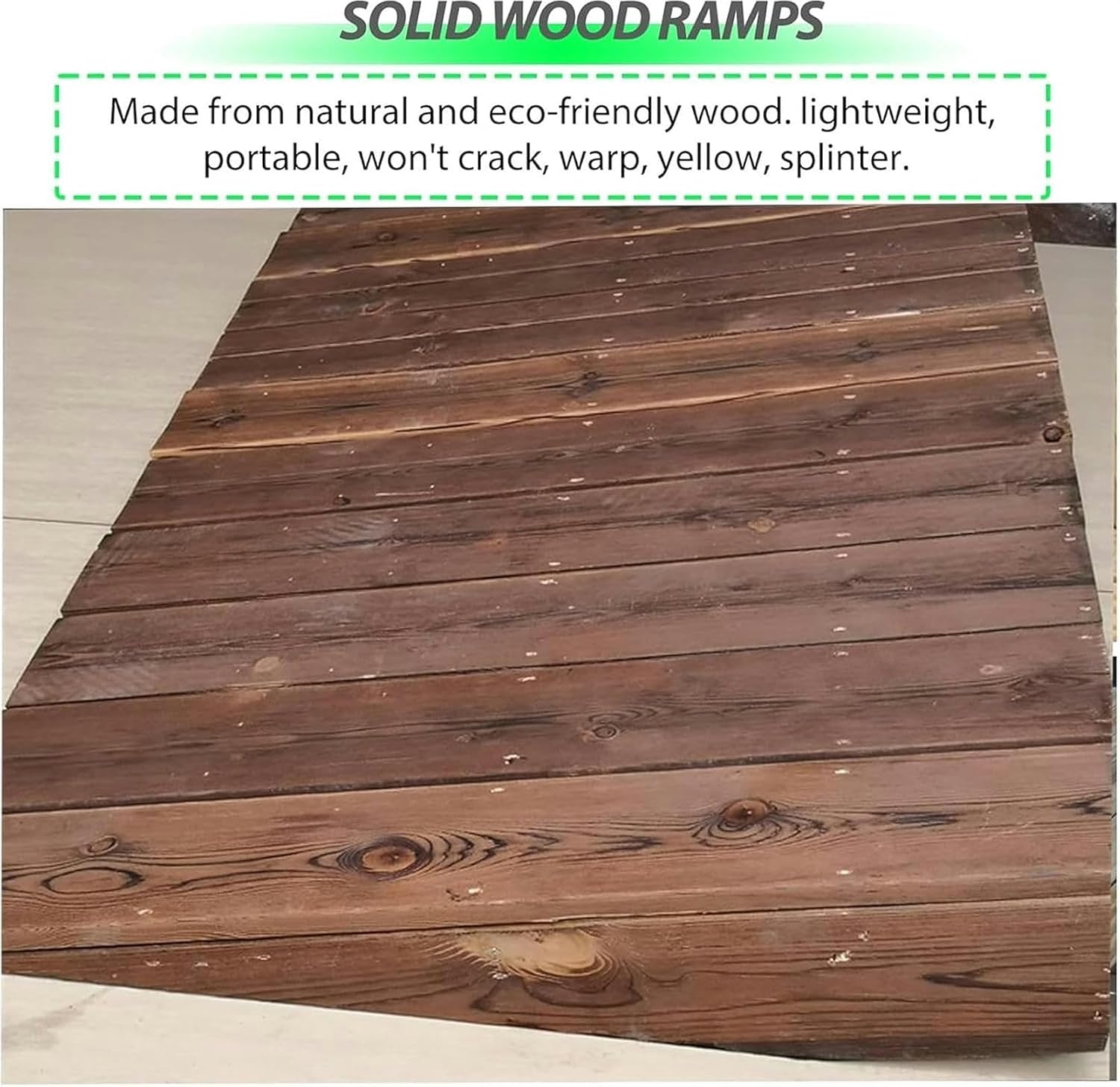 Threshold Ramp, Doorway Wooden Threshold Ramp - 3/4/5/6/7/inch Rise, Non-Slip Slope Pad for Wheelchairs/Cars/Bikes, Portable Driveway Curb Ramp, Load 300kg/660lbs