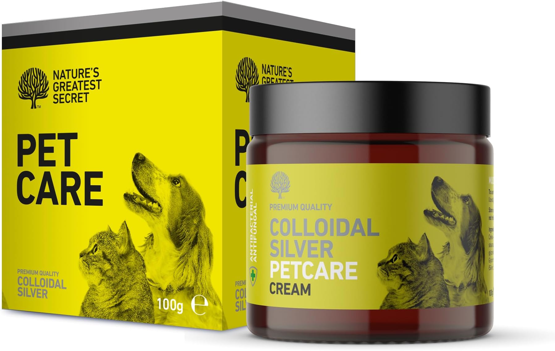 Nature’s Greatest Secret Colloidal Silver Petcare Cream 100g | Soothing Antibacterial | Amber True Colloids | Gentle for Dogs & Cats | UK Made
