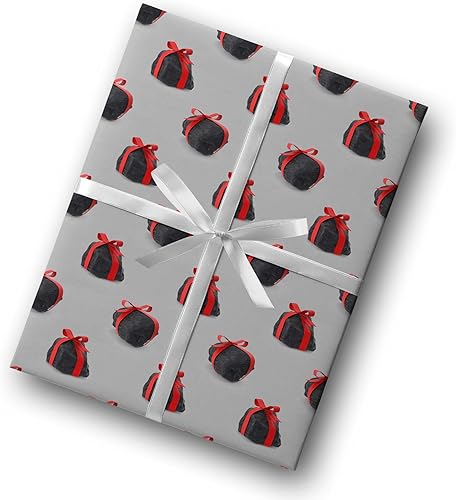 Miniatura 5 de Divertido papel de regalo de carbón grueso para envolver regalos de Navidad decoración de fiesta de Navidad para niños traviesos rollo de 12 pies x