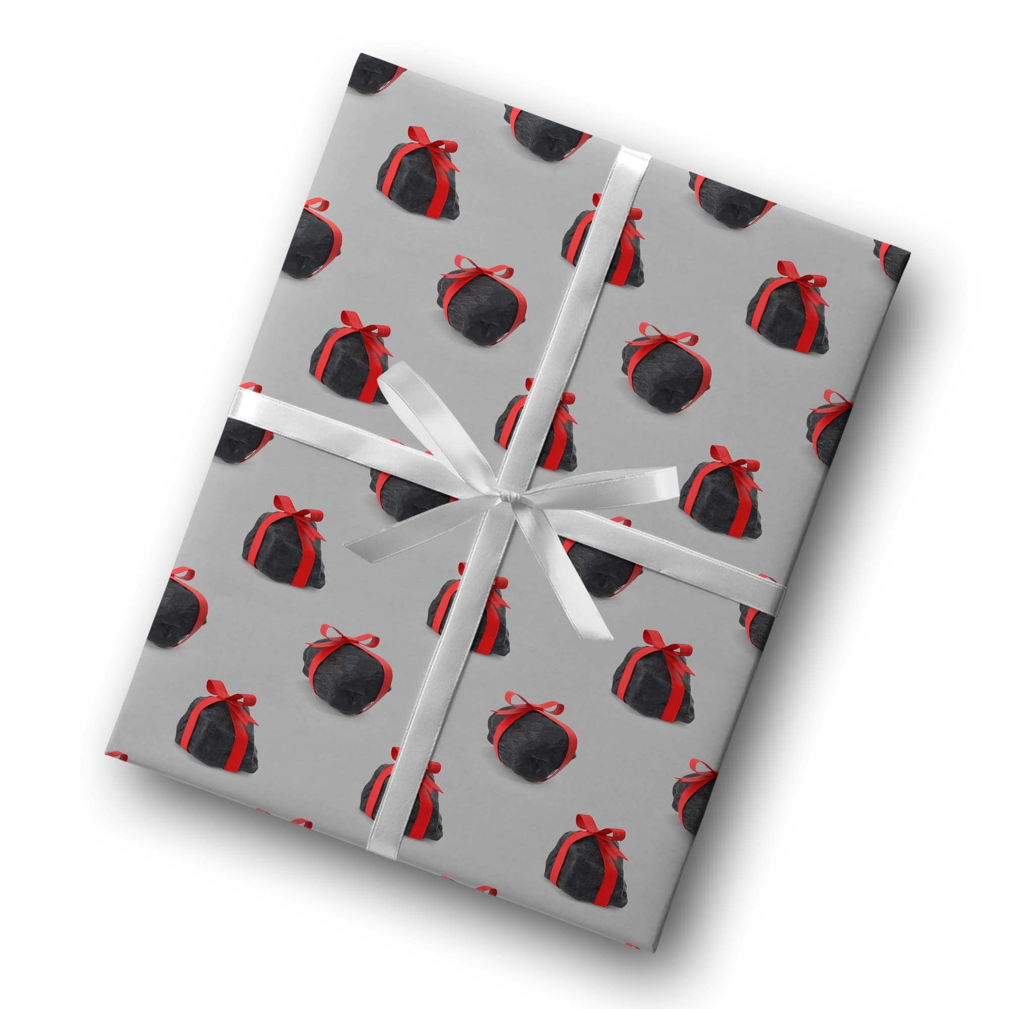 Funny Lumps Of Coal Gift Wrap Paper - 6ft X 30in Roll For Naughty Kids & Christmas Gags