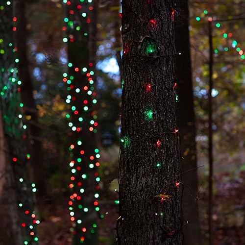 Miniatura 7 de TW SHINE Luces de Navidad rojas y verdes, 1000 luces LED de 328 pies para árbol de Navidad enchufables con 8 modos, tira de luces de Navidad