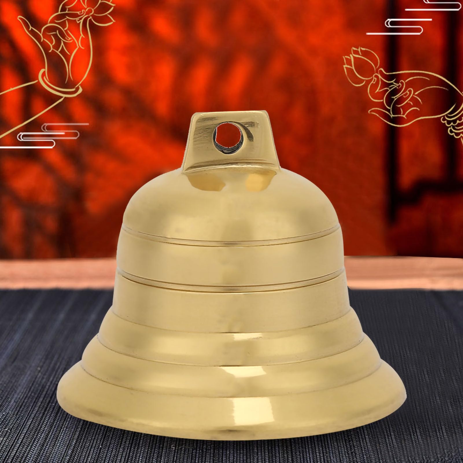 Kupfer-Feng-Shui-Glocke, antikes Messing, hängende Schiffsglocke, Glücksschutz-Glocke, buddhistisches Zubehör für Auto, hängende Rasseln, Heimdekoration