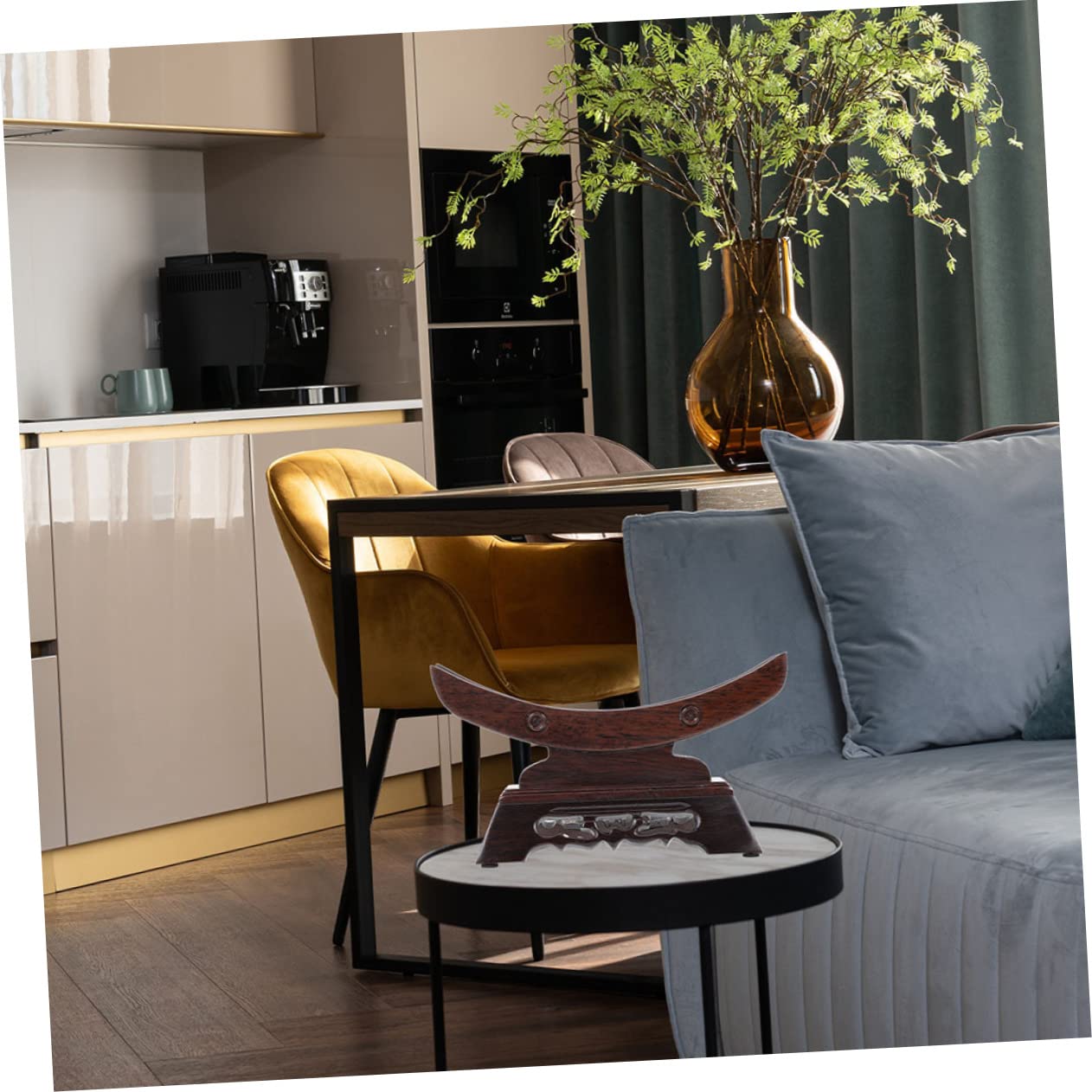 PRETYZOOM Soporte Decorativo para Espadas de Madera, Estante de Mesa