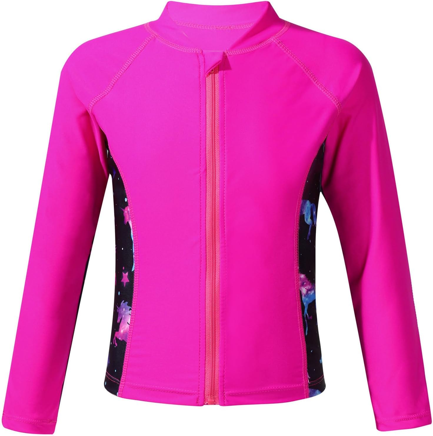 Kids Rashguard Swimsuit Swim Shirt Girls Long Sleeve Rash Guard Top UPF 50+ Swimwear Coat