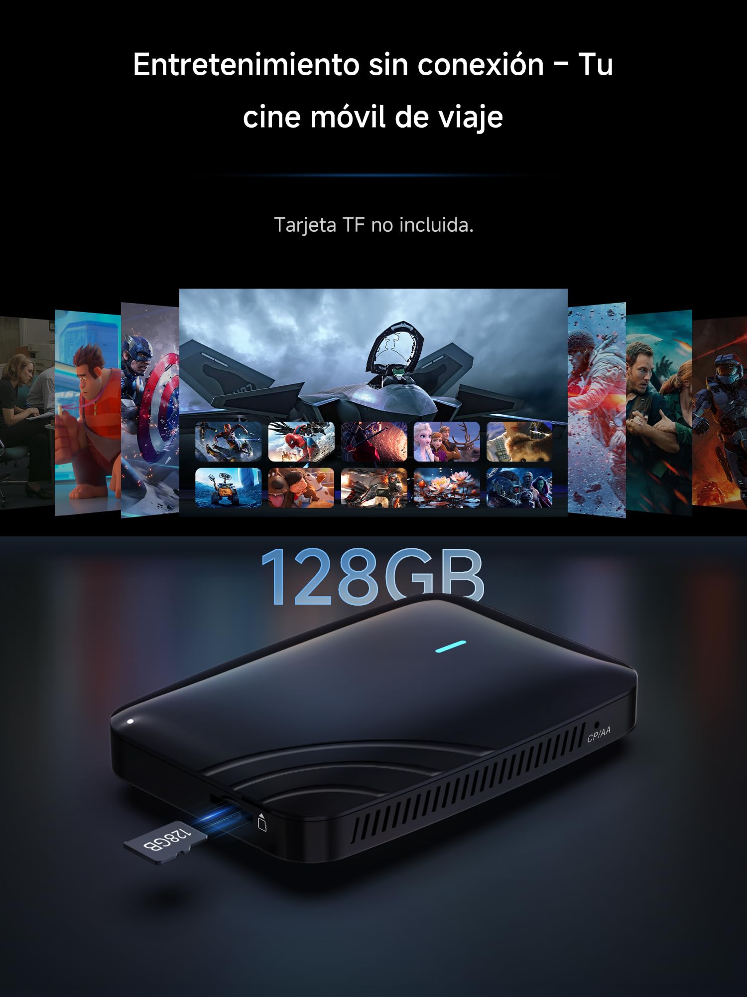 Magic AI Box Android Auto CarPlay,Adaptador CarPlay inalámbrico con Doble WiFi, Bloqueo Bluetooth, OBD, Drivechat Ai Voice Compatible con Youtube/Netflix (CB4A)