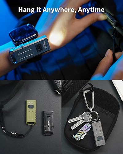 Miniatura 7 de MecArmy SGN3 Mini llavero portátil recargable por USB, multifuncional, con luz ultravioleta + roja + luz blanca para seleccionar, CREE LED con 160