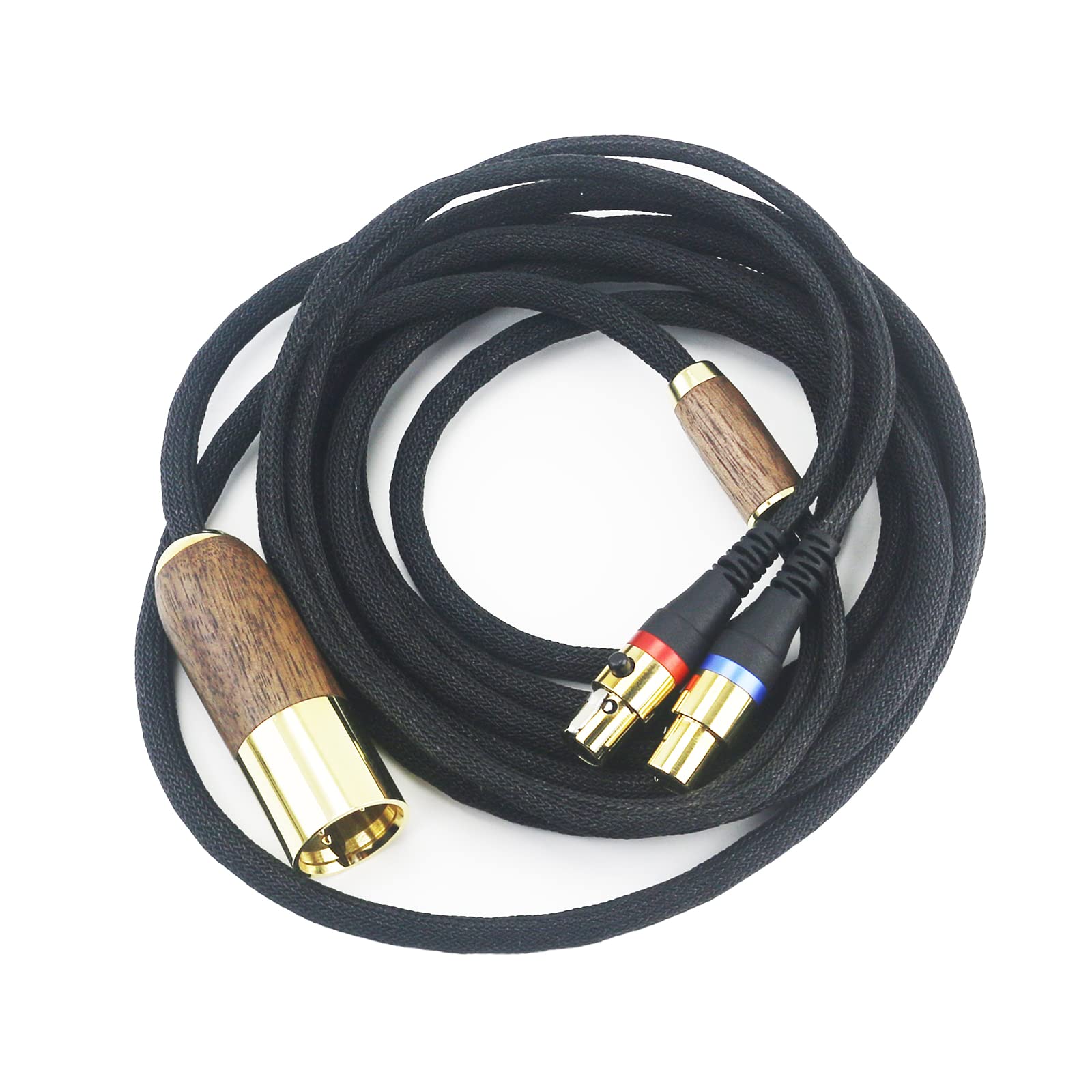 4-pinowy XLR Balanced Male 6N OCC Copper Silver Plated Cord 4-pin XLR Balanced Cable kompatybilny z Audeze LCD-2, LCD-4, LCD-3, LCD-X, LCD-XC słuchawki z drewna orzecha włoskiego 3 m/10 ft