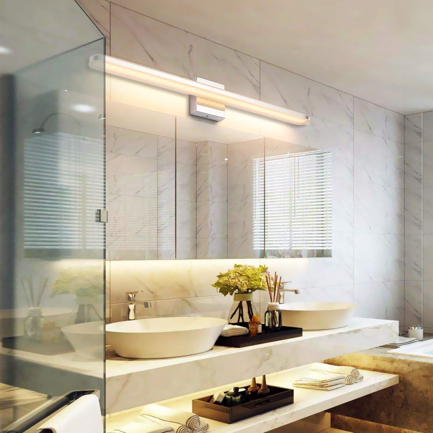 Rеvіеw Prоduсt LED Bathroom Vanity Lighting Fixtures Long Shade Stainless Steel Bath Mirror Lamps Wall Lights 🔥 Crаzу Dеаlѕ LED Bathroom Vanity Lighting Fixtures Long Shade Stainless Steel Bath Mirror Lamps Wall Lights