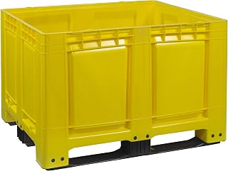 Logiplast Palettenbox LxBxH: 1200 x 1000 x 790 mm geschlossen mit 3 Kufen in gelb