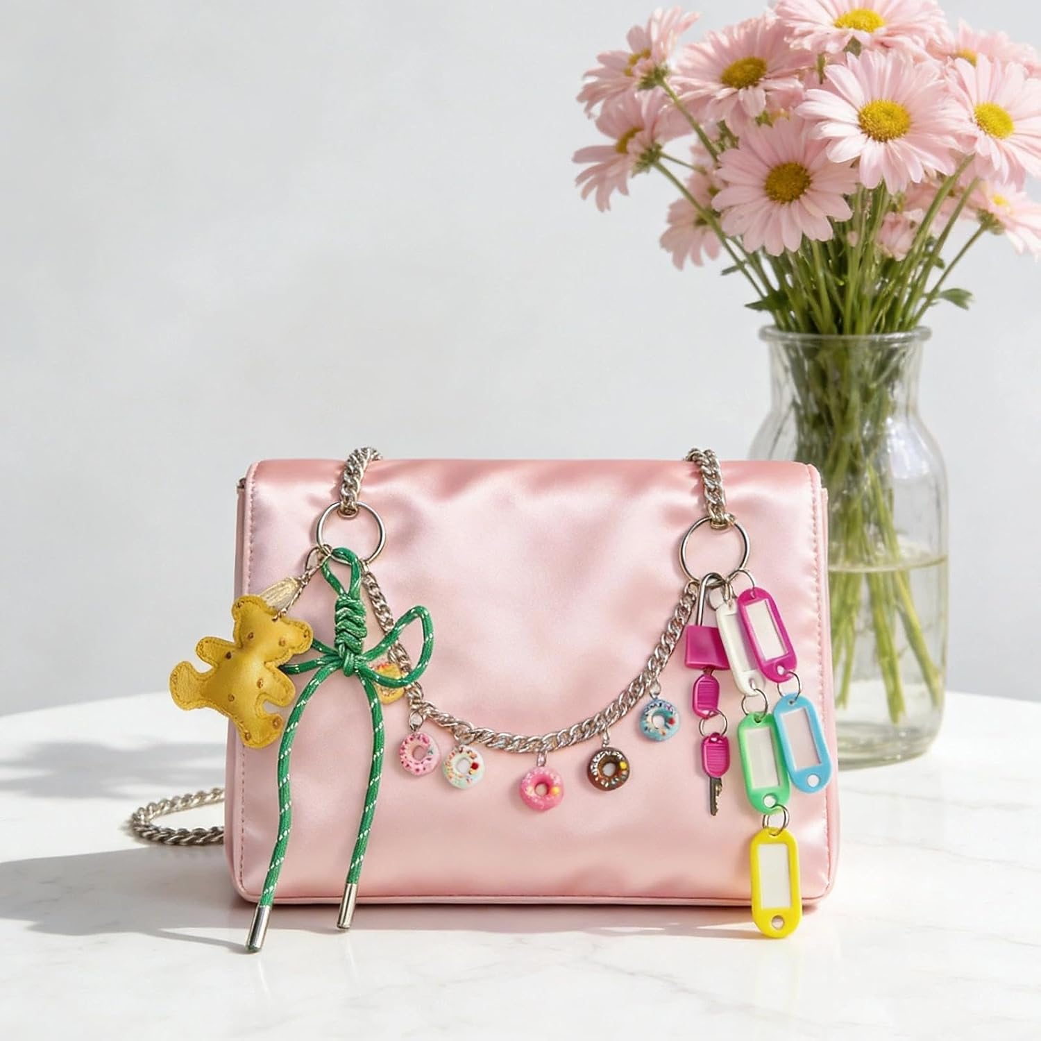 Colorful Keychain, Bag Charm, Hand-Woven Nylon Rope Cute Key Chain, Aesthetic Keychain, Bag Accessories Charms for Handbag Backpack - Image 4