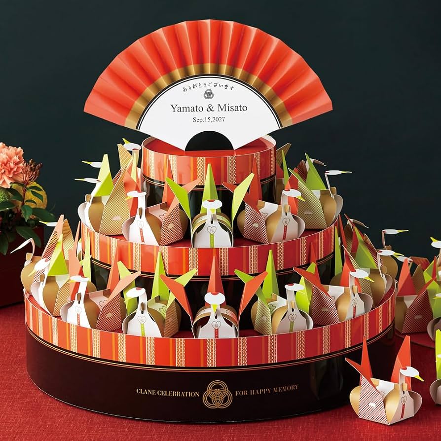 Amazon.co.jp: 夫婦鶴 ウェルカムオブジェ 金平糖プチギフト42個セット