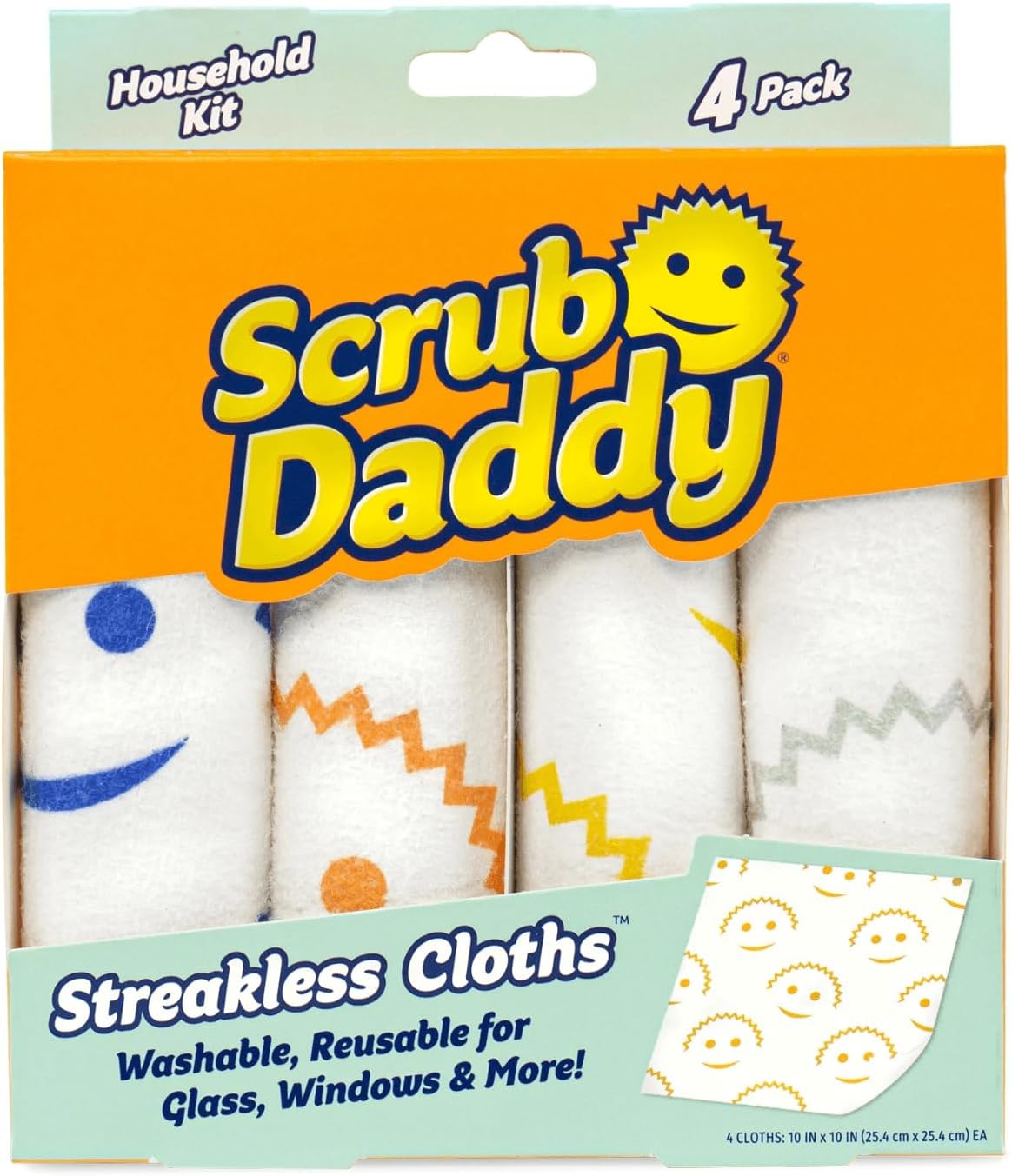 Scrub Daddy Streakless Cloths, Reusable Multi-Purpose Cleaning Cloths ...