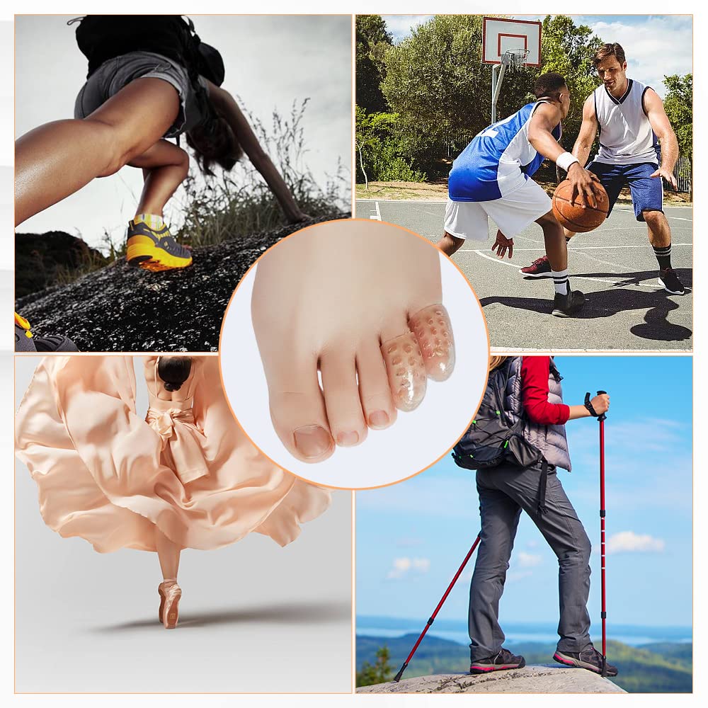 100 protezioni in silicone anti-attrito, protezioni per dita dei piedi in gel traspirante, protezioni per dita dei piedi, protezioni per dita dei piedi, per uomini e donne, per calli, vesciche e