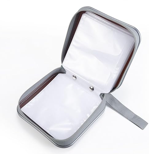 Miniatura 95 de Funda para DVD/CD, soporte portátil de capacidad para 48 - Organizador de cartera de almacenamiento de plástico duro para automóvil (morado)