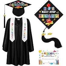 Bokon 4 Pcs 2026 Kindergarten Preschool Graduation Cap and Gown with Tassel Graduation Stole and Certificate for Toddler Kids