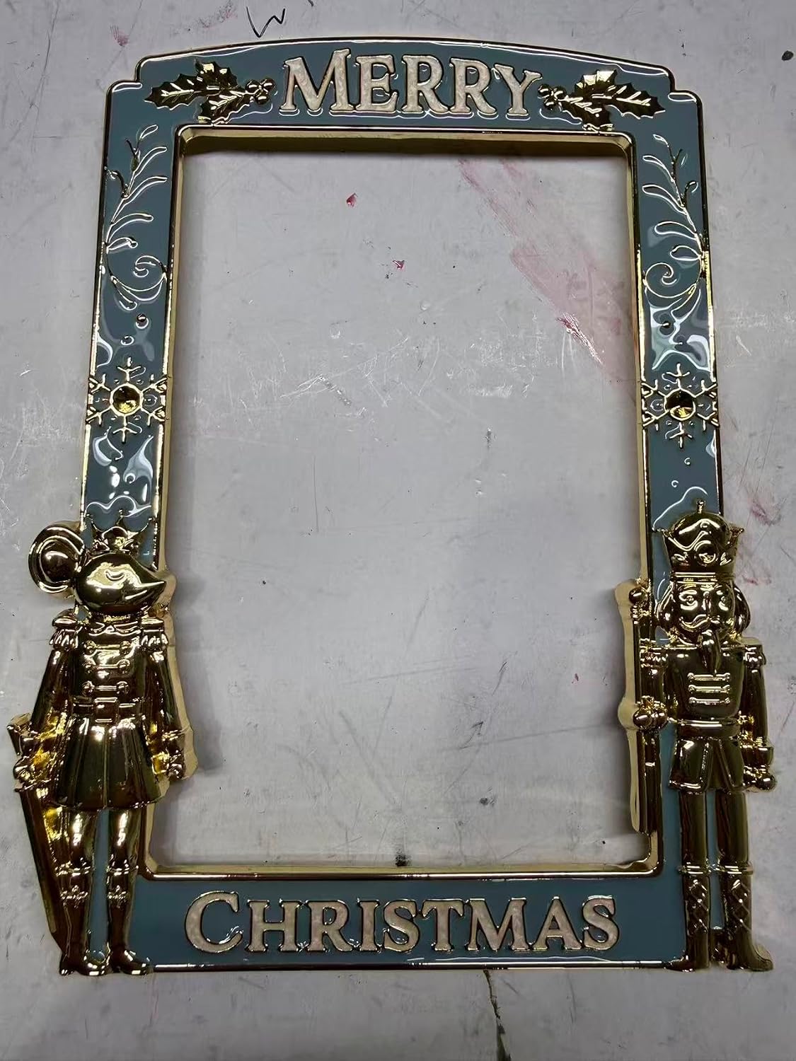 Merry Christmas Nutcracker Photo Picture Frame 4x6 inch (Blue)