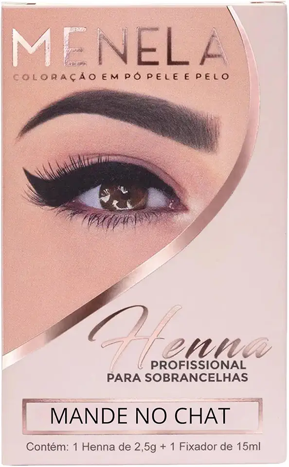 Kit 3 Henna para Sobrancelhas Menela Profissional com Fixador Cores Preta Castanho e Loiro (Escolha 1)