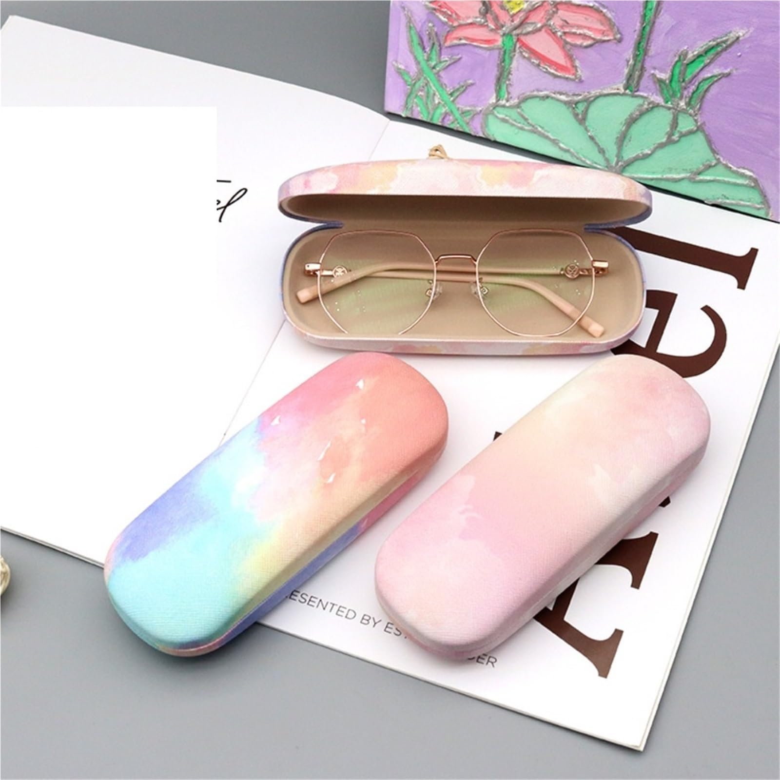 estuche para gafas, Estuche for gafas de sol Colour Cloud, caja for retro, almacenamiento for hombres y mujeres