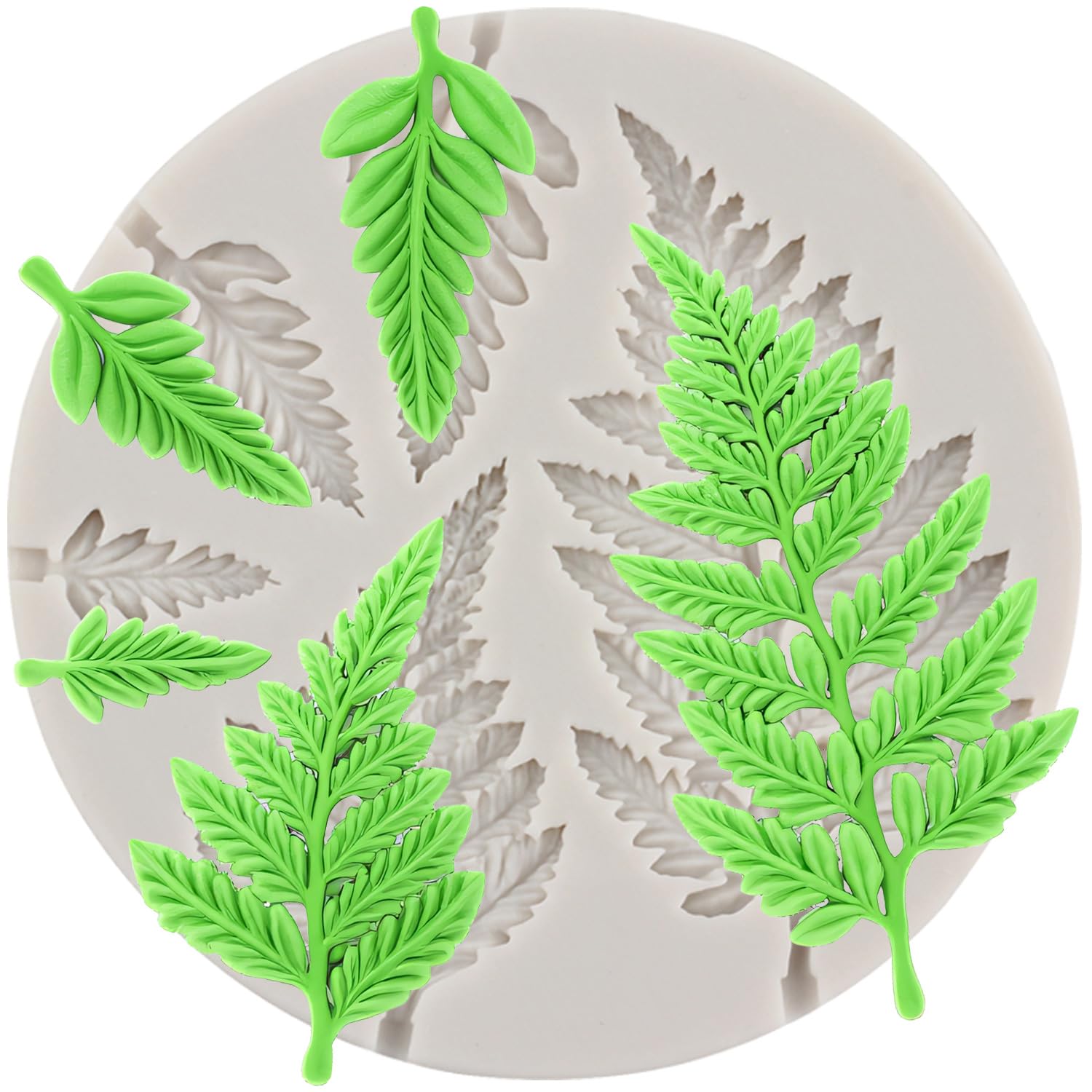 MINFEIDMS Tree Leaf SiliconeMoulds Fern Leaves FondantMoulds Fern Leaf CandyMould for Sugar Cake Decorating Cupcake Topper Chocolate Gum Paste Polymer Clay