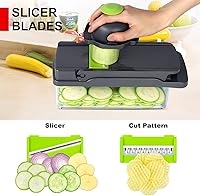 Vista 5 de Vegetable Chopper Veggie Chopper,Mandoline Slicer,Multifunctional 12 in 1 Food Choppers, Kitchen Vegetable Slicer Dicer Cutter,Onion Mincer,Cheese