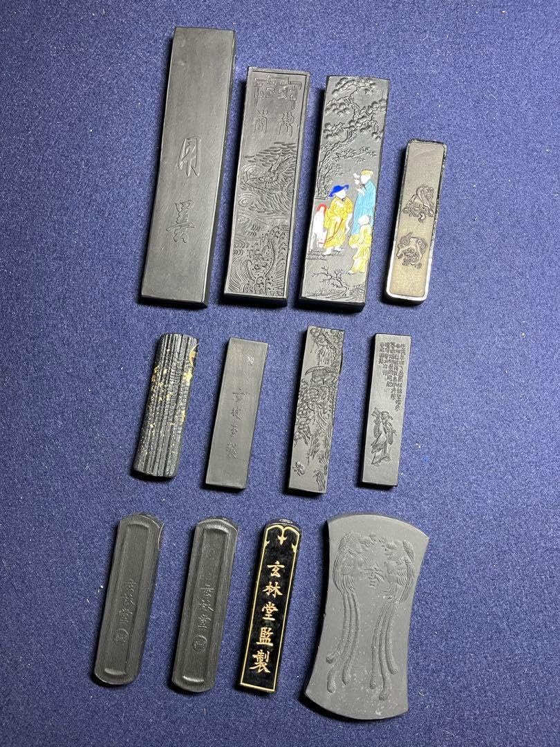 【墨研】玄林堂◆「気叶金蘭・金殿餘香」他全12挺組 絶版◆文房四宝 書道具 古墨 墨研】玄林堂◇「気叶金蘭・金殿餘香」他全12挺組 絶版◇文房四宝 書