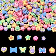Candy Acrylic Beads for Jewelry Making kit Bracelet Keychain Necklaces | Candy color, 145+Pcs, 0.45lb. 200g+ 11-Style, Assorted Kandi Pony Kawaii Charms beads DIY Craft supplies