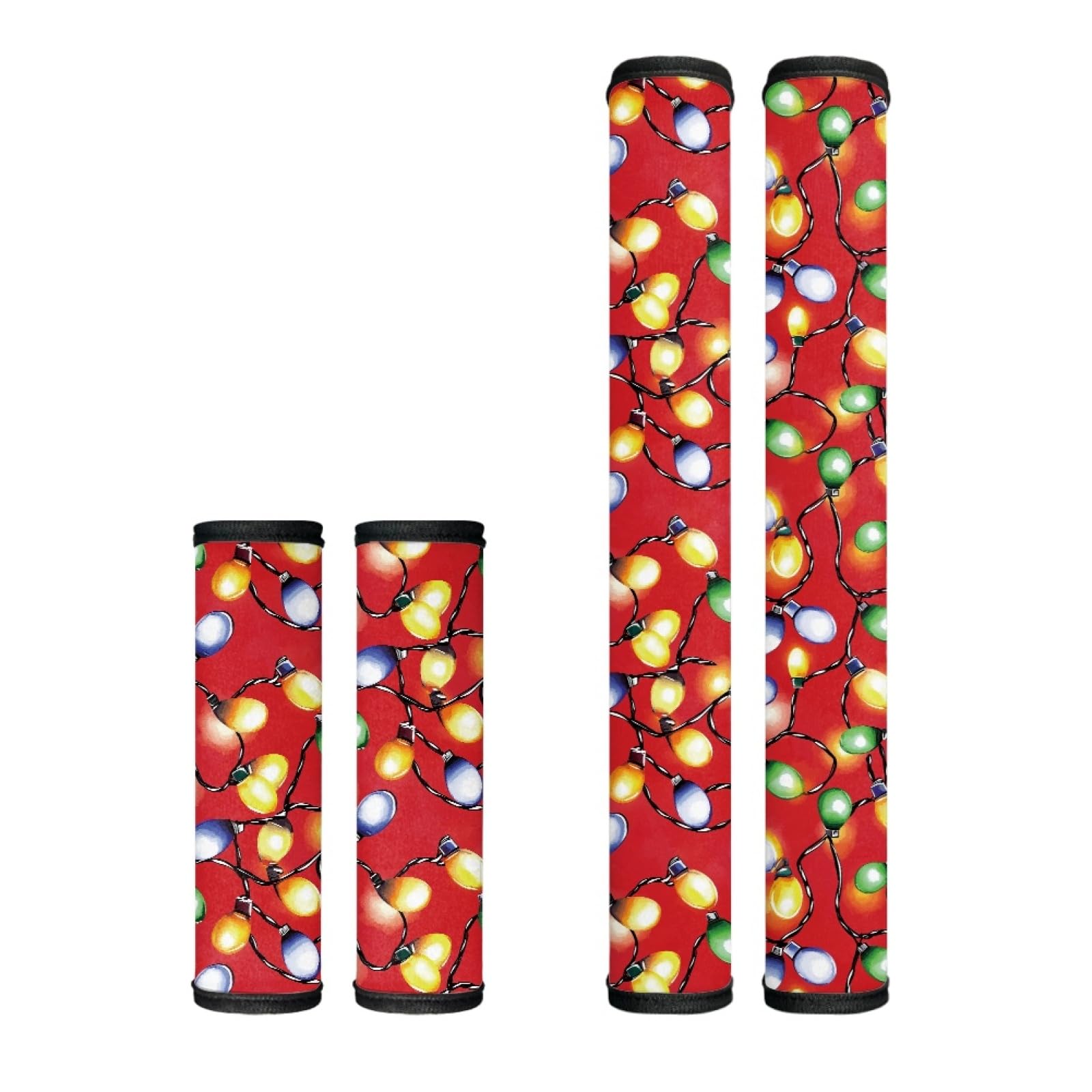 Dreaweet Colorful Christmas Lights Print Refrigerator Handle Covers Set of 4