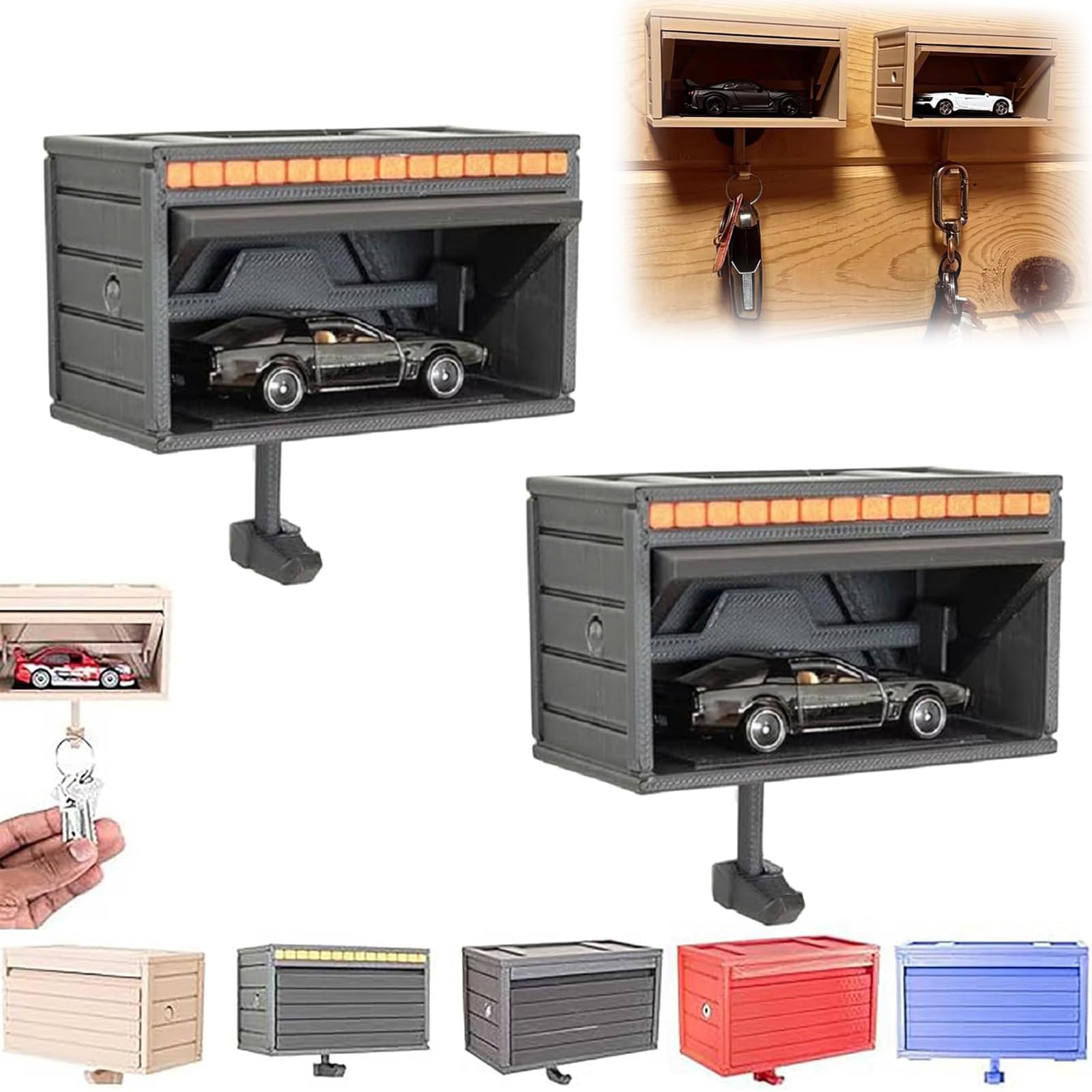 Amazon.com: XUANDOH Car Garage Key Holder with Opening Door, 2 PCS