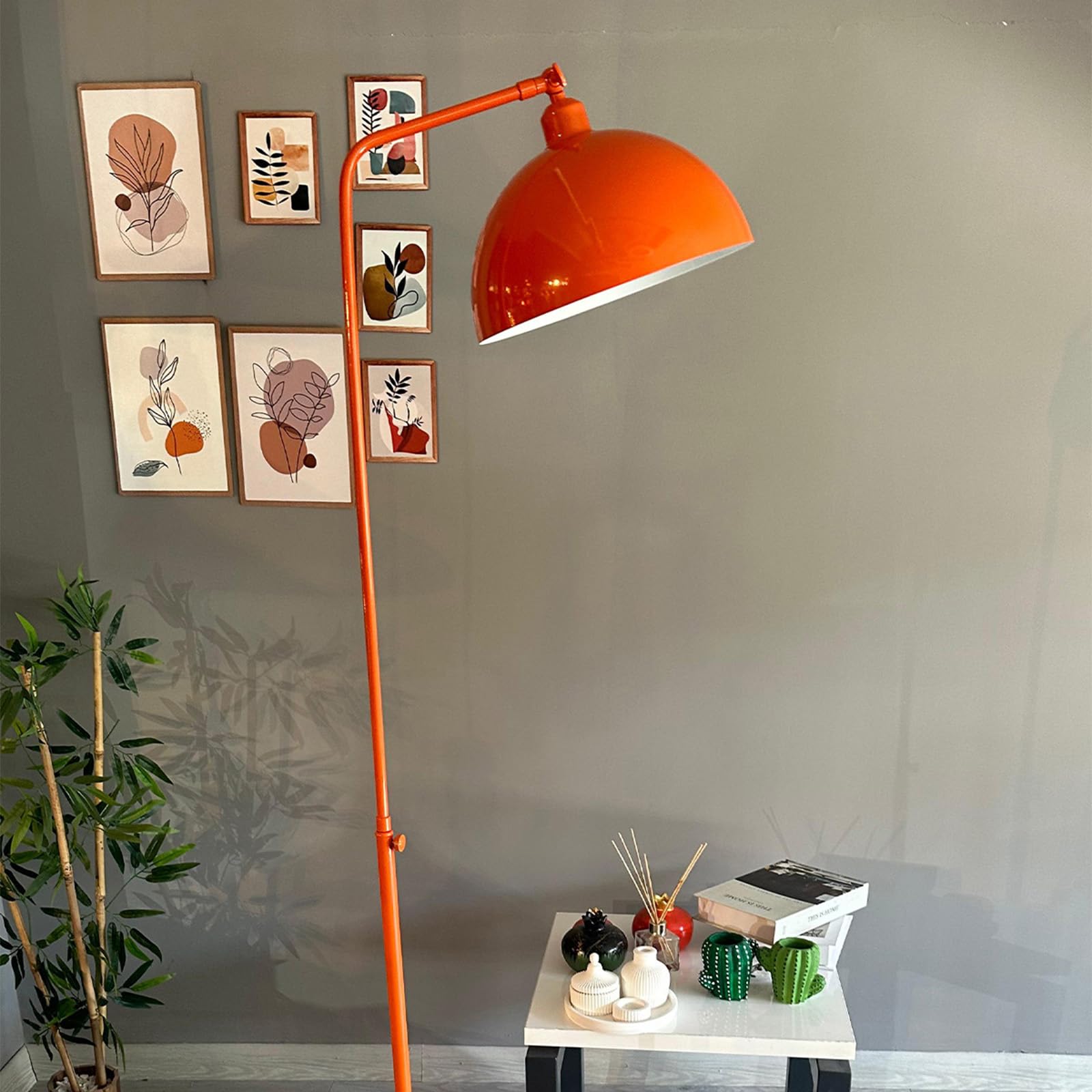 Lampadaire Moderne Métal Lampadaire Moderne Bamyum Gorkiede - Design Industriel, Abat-jour Réglable, Rangement Intégré Lampe E27 Réglable