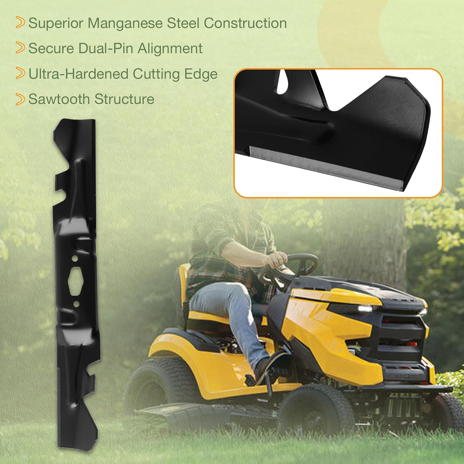 HQPASFY Toothed Mulching Mower Blades 3PCS 742P05086-X Compatible with 54" Craftsman Z5800, T3200, Z7600, Cub Cadet XT1-GT54 XT1-ST54, Troy Bilt Mustang 54 XP, Z54, Super Bronco 54 XP