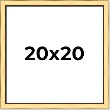 Poster Palooza 20x20 Frame Gold With Black Lip Solid Wood Picture Frame | 1.25 Inch Moulding Width | With UV Acrylic Plexiglass, Foam Board Backing & Hang Hardware Included