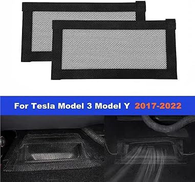2 Pack Backseat Air Vent Cover Grilles Protector, Rear Seat Air Condition Flow Vent Grilles Covers Compatible with Tesla Model 3 Model Y