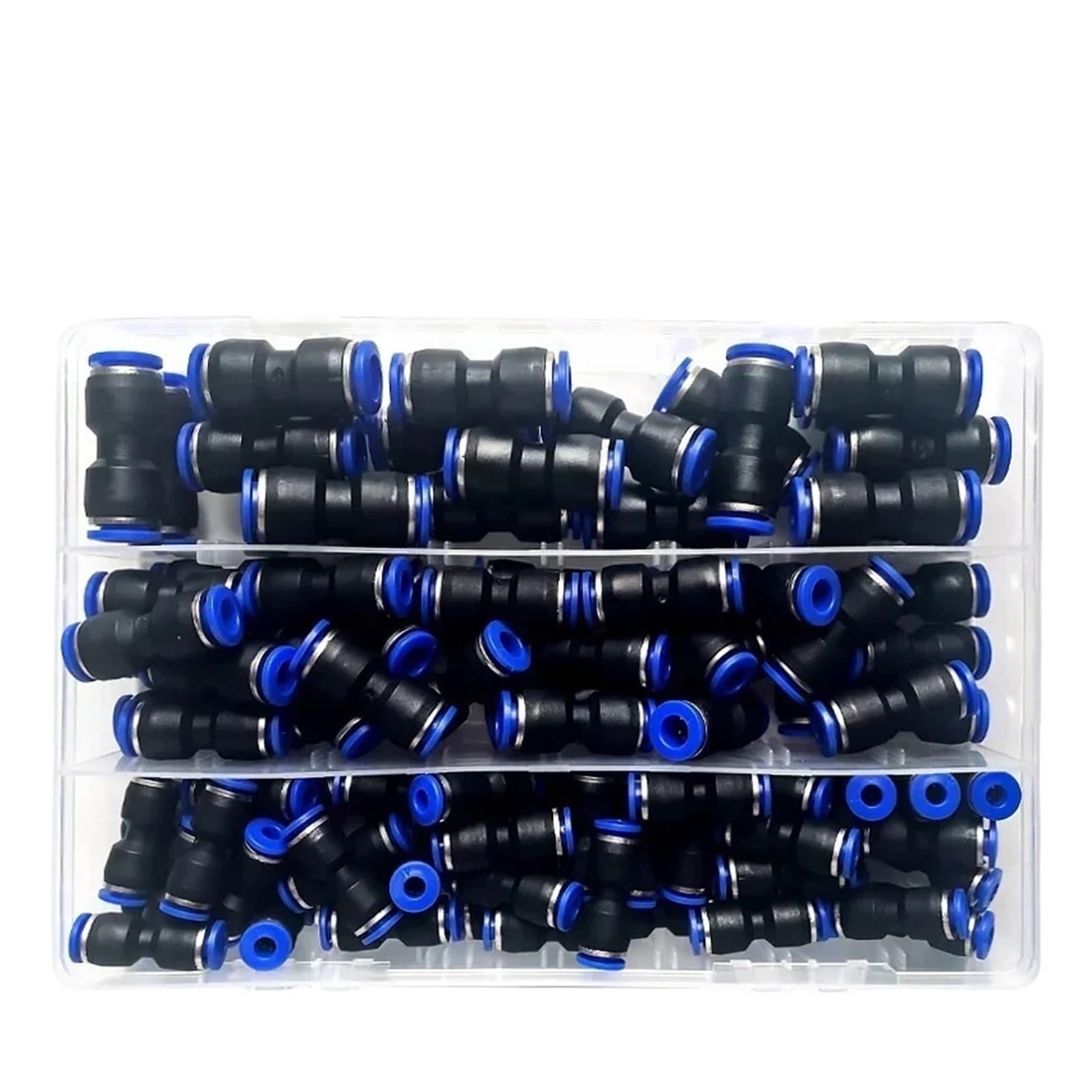 Złącze pneumatyczne Zestaw prostych złączek pneumatycznych z tworzywa sztucznego, kompatybilny z tchawicą 4/6/8/10/12 mm (8 mm zestaw (41 szt.), 5 pudełka)