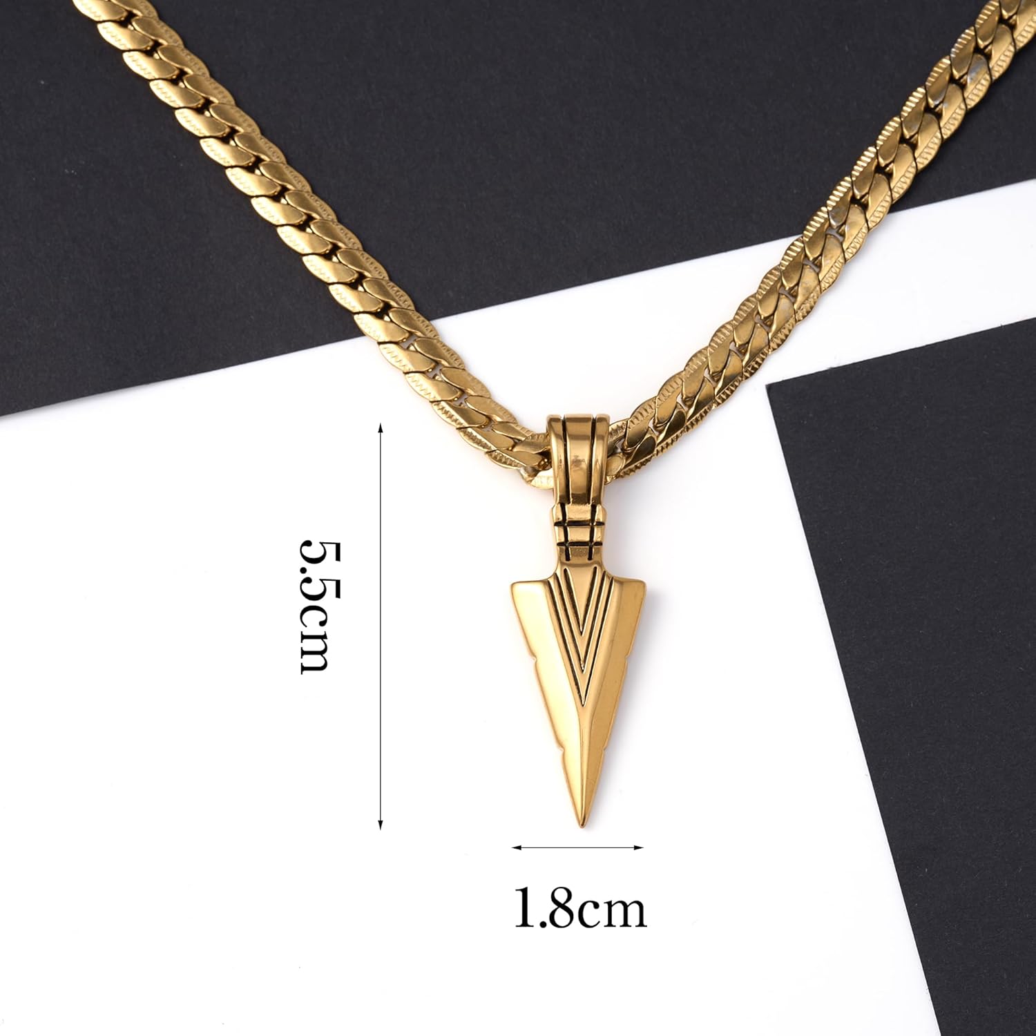 Chain and Pendant Arrowhead Gold-plated Stainless Steel for Men and Women - Image 2