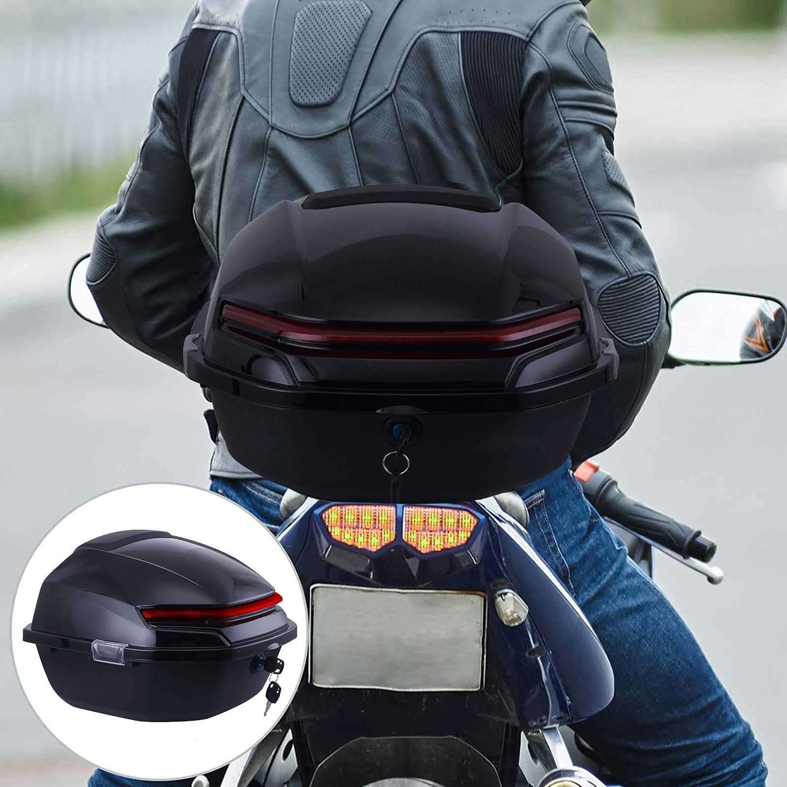 Skrzynia motocyklowa, uniwersalna walizka motocyklowa, uniwersalna walizka na wycieczki motocyklowe, bagażnik bagażowy