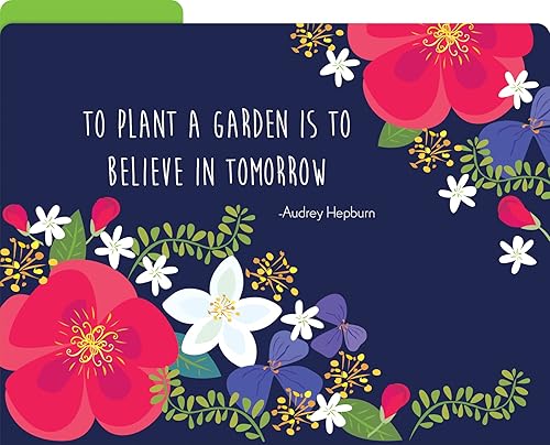 Miniatura 4 de Barker Creek Carpetas de archivos de pétalos y espinas en stock de 14 puntos, juego de 12, tamaño carta, pestañas de corte de 13, suministros para