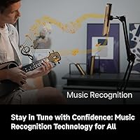 Vista 2 de Populele Ukelele Smart Concert - Ukelele de fibra de carbono de 23 pulgadas con 72 luces LED, lecciones en línea gratuitas y biblioteca