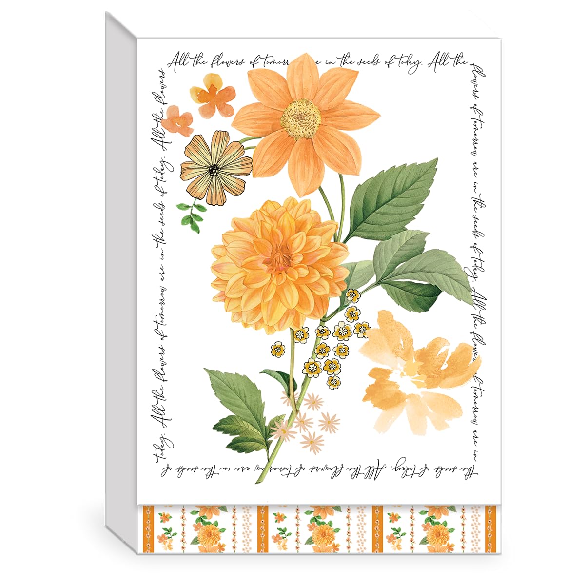 Punch Studio Blank Note Cards with Envelopes, Embossed Accents and Textured Box for All Occasions - 5” x 3.5” each, Set of 10 Cards – Marigold (50420)