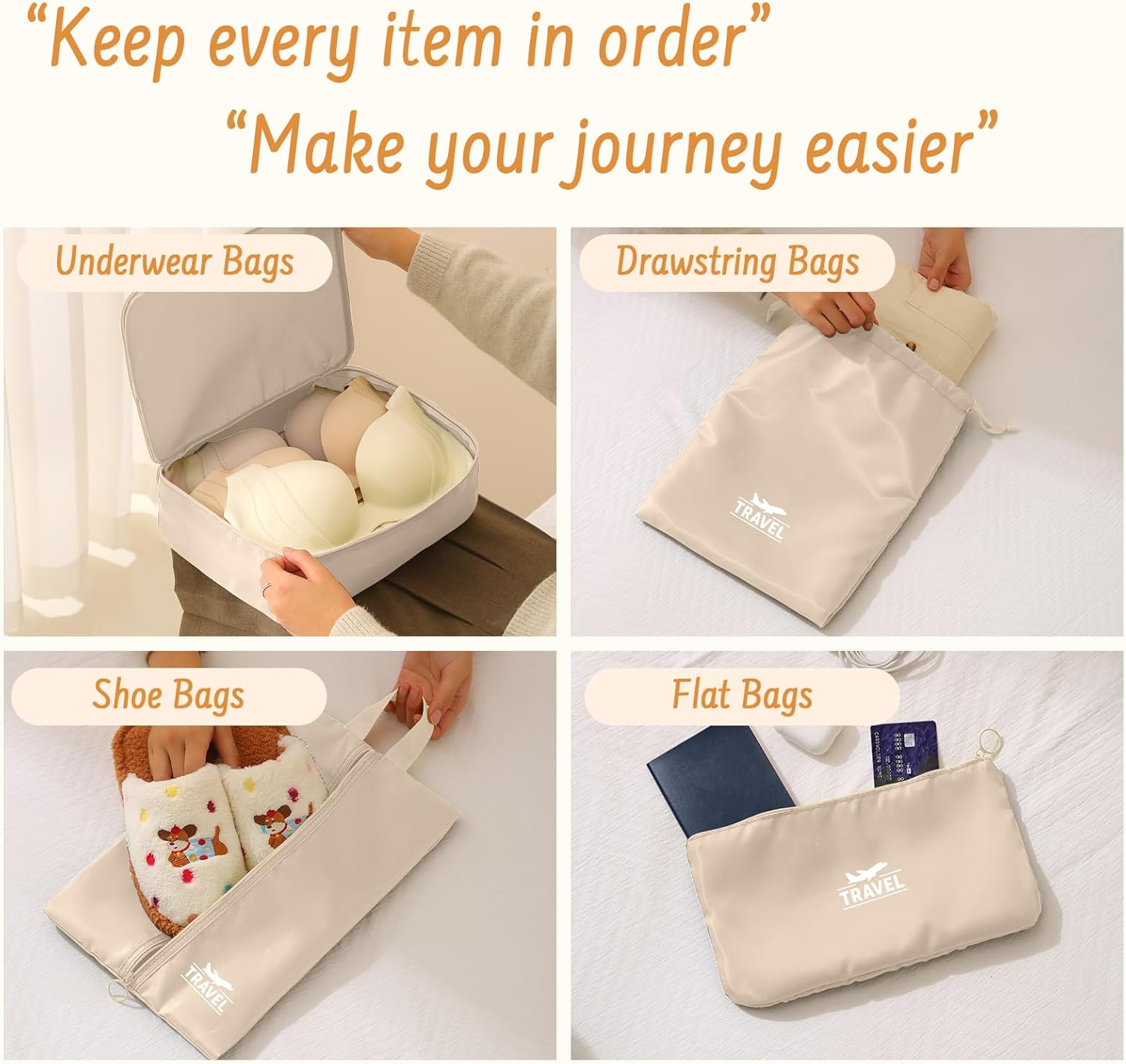 8 Set Packing Cubes for Travel Suitcase Organizer Bags Luggage Packing Cubes Set Travel Essentials Accessories Gifts for Women - Image 2