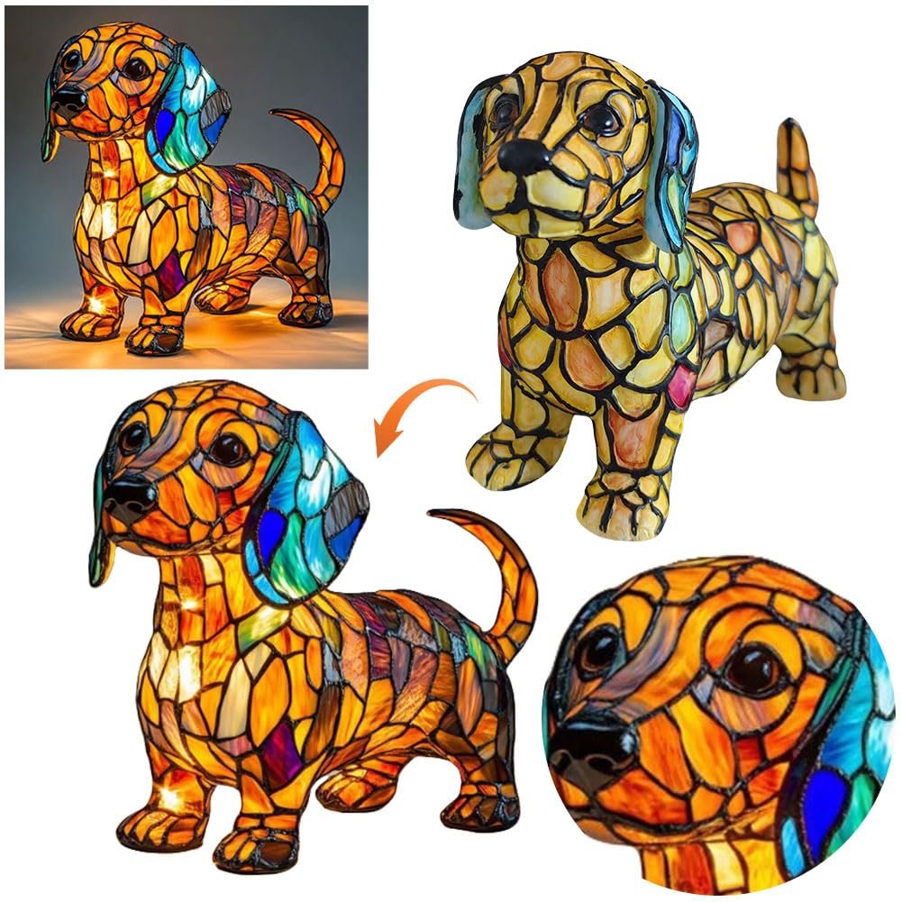LUSHIS Dachshund Lamp, French Bulldog Lamps, Dog Series Art Night