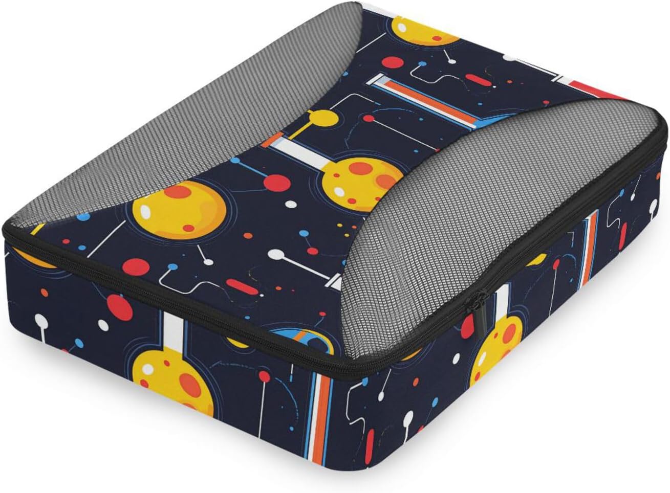 Cartoon Experimental Black 4 Pcs set organizer bags for Mesh Travel Essentials portable luggage packing cubes